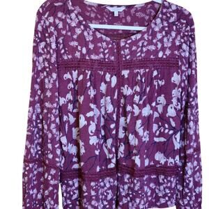 Lucky brand floral lace boho peasant